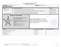 Planning for 1st Grade Science
