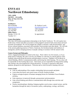 Northwest Ethnobotany - Environmental Studies Program
