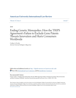 Ending Genetic Monopolies - Digital Commons @ American