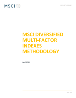MSCI DIVERSIFIED MULTI-FACTOR INDEXES METHODOLOGY