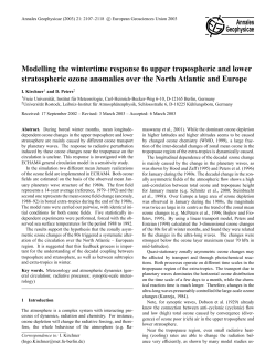 Modelling the wintertime response to upper tropospheric and lower