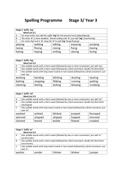 Spelling Programme Y3 Stage 3