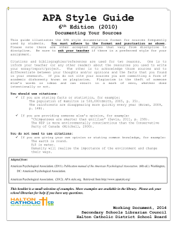 APA Style Guide - Halton Catholic District School Board