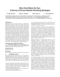than Meets the Eye: A Survey of Screen-Reader