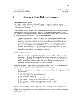 Salvation in Selected Religious Movements