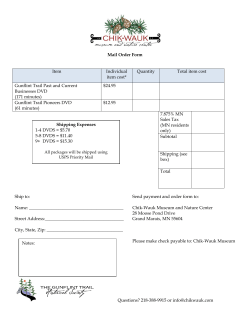 DVD Mail Order Form - Chik