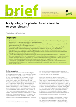 Is a typology for planted forests feasible, or even relevant?