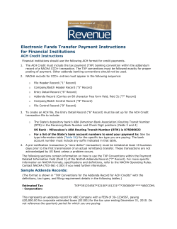 Electronic Funds Transfer Payment Instructions for Financial