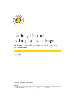 Teaching Genetics - a Linguistic Challenge