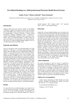 Pre-defined Headings in a Multi-professional Electronic Health