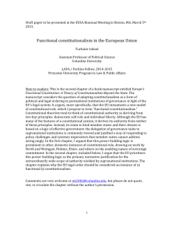 Functional constitutionalism in the European Union