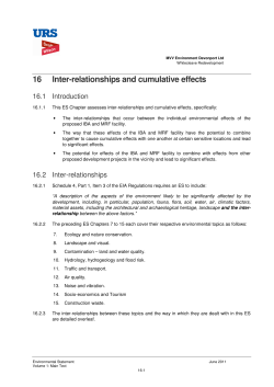 16 Inter-relationships and cumulative effects