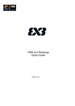 FIBA 3x3 Ranking Quick Guide