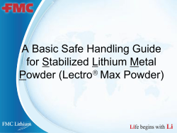 A Basic Safe Handling Guide for Stabilized Lithium