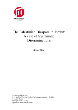 The Palestinian Diaspora in Jordan: A case of Systematic