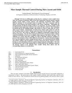 Mars Sample Thermal Control During Mars Ascent and Orbit