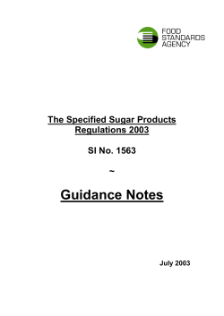 Sugar guidance notes JULY 03 FINAL