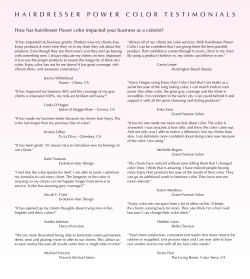 H airdresser P ower C olor T es T imonials