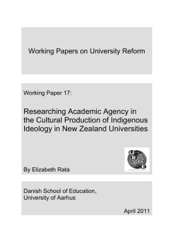 Researching Academic Agency in the Cultural Production of