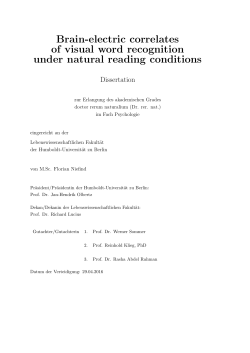 Brain-electric correlates of visual word recognition under natural