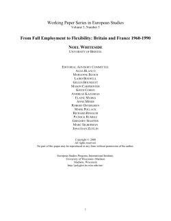 THE POLITICS OF LABOUR MARKET CHANGE: FROM FULL