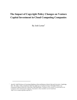 The Impact of Copyright Policy Changes on Venture Capital