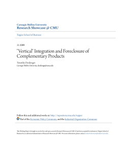 "Vertical" Integration and Foreclosure of Complementary Products