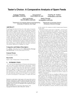 Taster`s choice: a comparative analysis of spam feeds