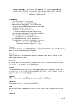 Shakespeare (23): As an unperfect actor on the stage
