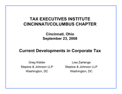 TAX EXECUTIVES INSTITUTE CINCINNATI/COLUMBUS CHAPTER