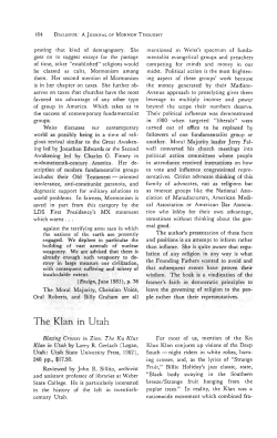 The Klan in Utah - Dialogue: A Journal of Mormon Thought
