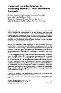 Humor and Cognitive Responses to Advertising Stimuli