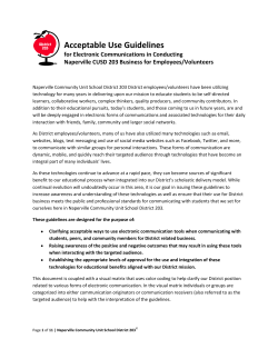 District 203 Acceptable Use Guidelines for Electronic Communications