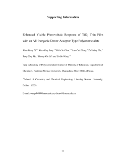 Supporting Information Enhanced Visible Photovoltaic Response of