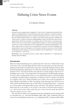 Defining Crisis News Events
