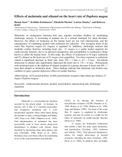 Effects of melatonin and ethanol on the heart rate of