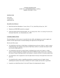 course objectives - C.T. Bauer College of Business