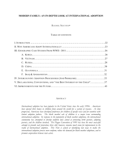 modern family: an in-depth look at international adoption i. introuction