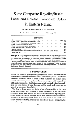 Some composite rhyolite/basalt lavas and related composite dykes