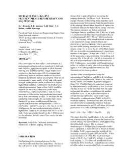 acid and mild alkaline pretreatments before kraft and saq pulping