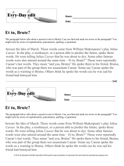 Et tu, Brute? - Education World