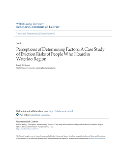 Perceptions of Determining Factors: A Case Study of Eviction Risks