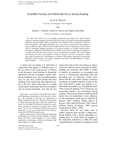 Quantifier Polarity and Referential Focus during Reading