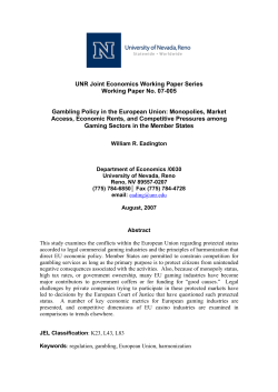 Gambling Policy in the European Union