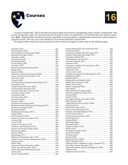 Courses - Murray State University