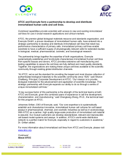 ATCC and Evercyte form a partnership to develop and distribute