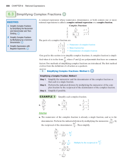 6.3 Simplifying Complex Fractions