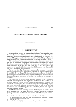 freedom of the press: under threat?