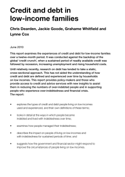Credit and debt in low-income families