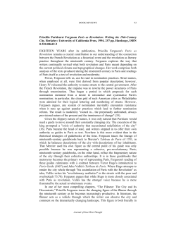 Priscilla Parkhurst Ferguson Paris as Revolution: Writing the 19th